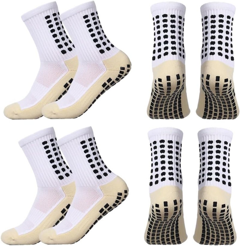 BUKEORE Store 4/6 Pairs Grip Soccer Socks Anti Slip Non Slip Men's Athletic Socks for Football Basketball Sports - Image 1